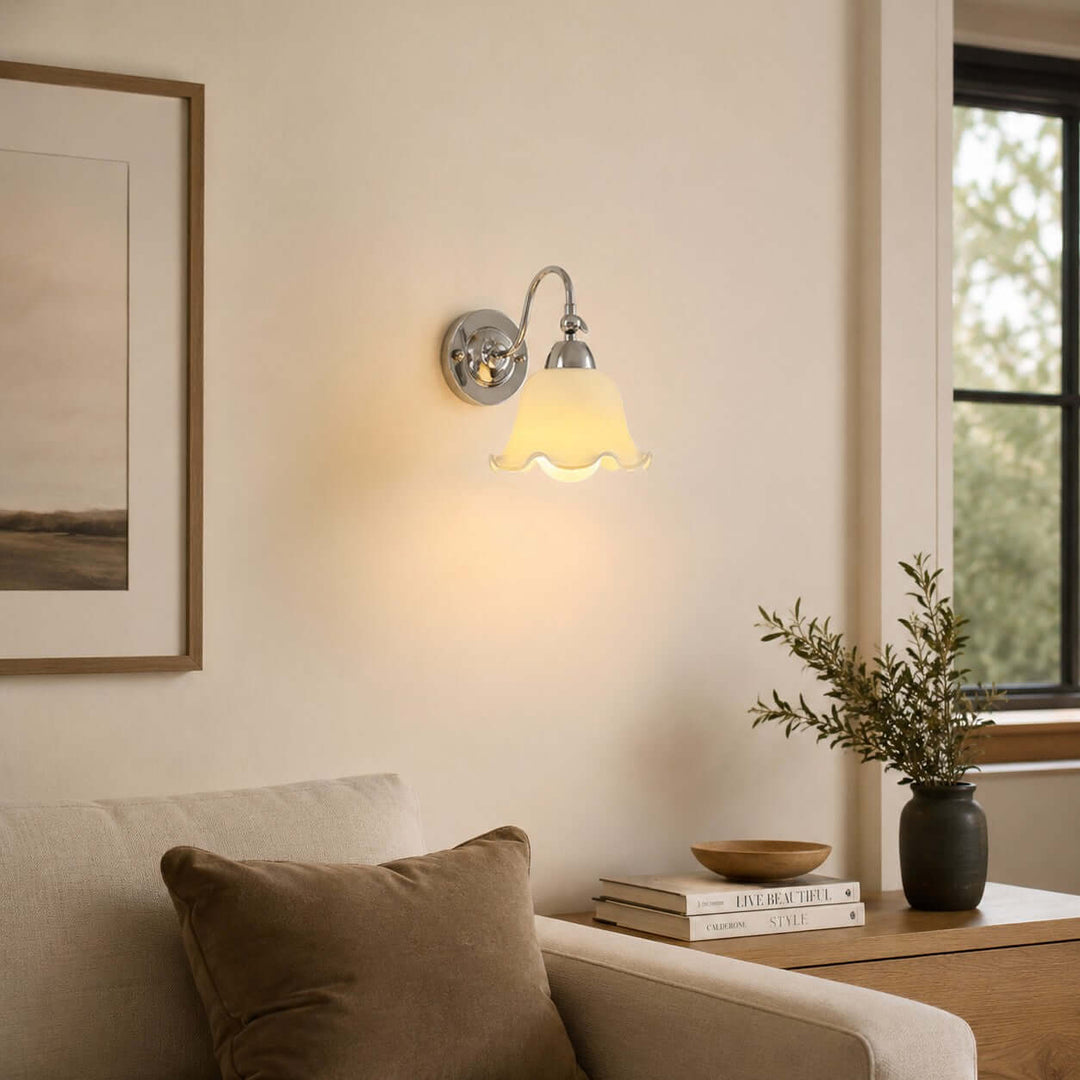 Amarise Wall Light - French Flower Glass for Bedside Room Decor | Vinlighting