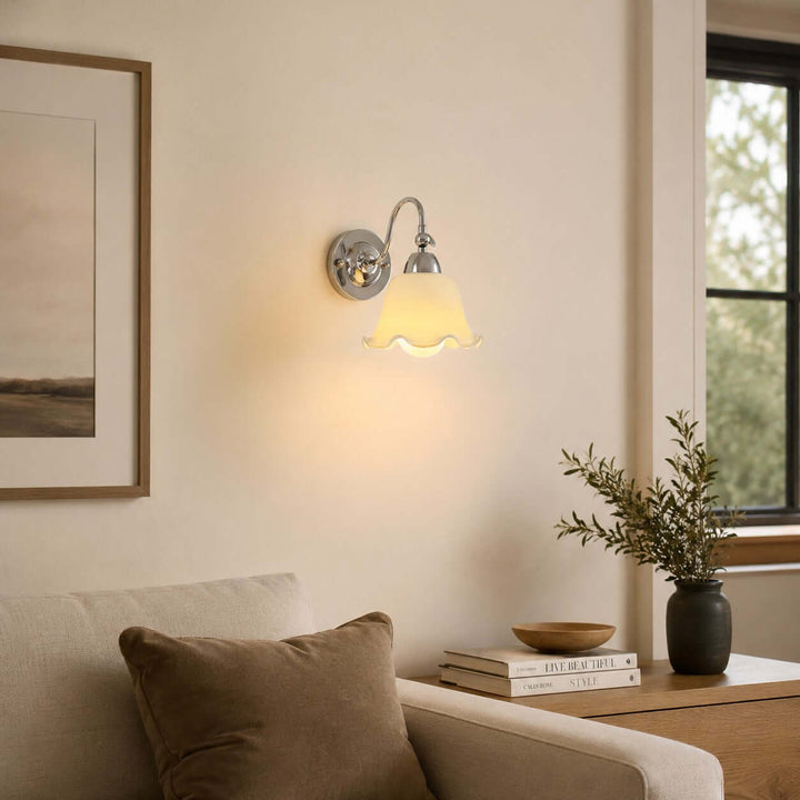 Amarise Wall Light - French Flower Glass for Bedside Room Decor | Vinlighting