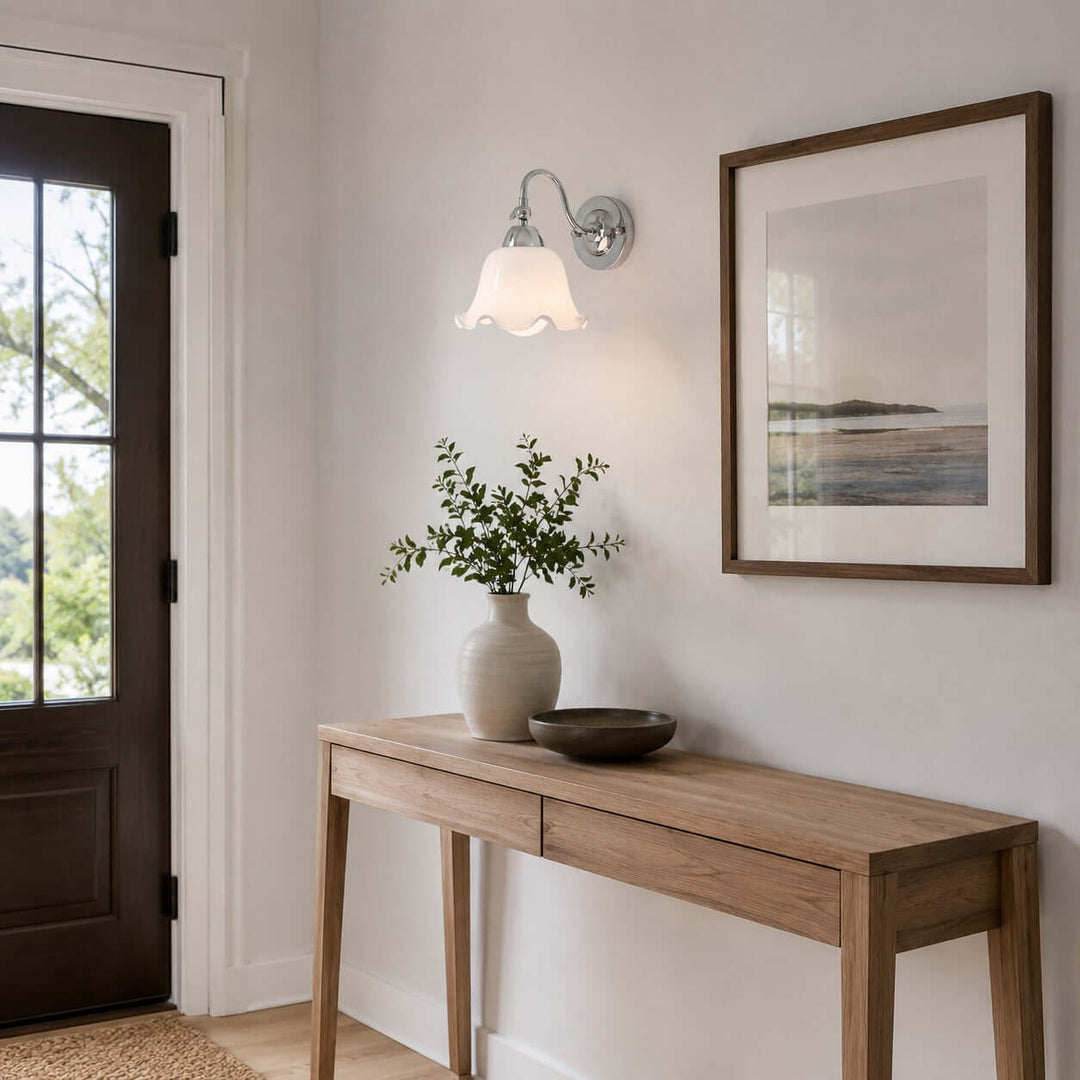 Amarise Wall Light - French Flower Glass for Bedside Room Decor | Vinlighting