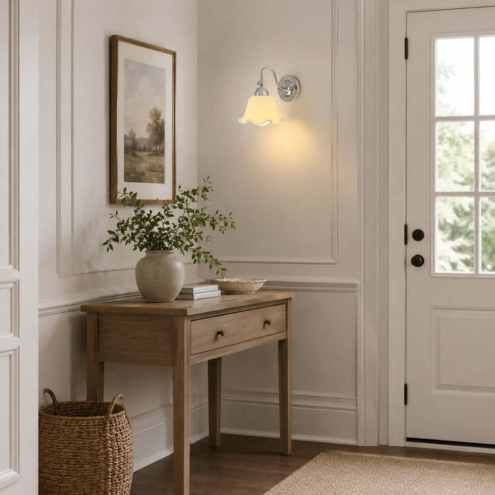 Amarise Wall Light - French Flower Glass for Bedside Room Decor | Vinlighting