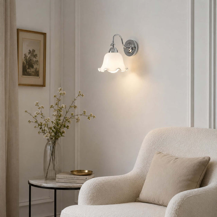 Amarise Wall Light - French Flower Glass for Bedside Room Decor | Vinlighting