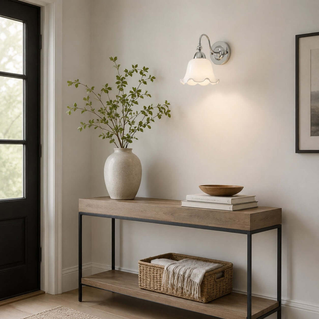 Amarise Wall Light - French Flower Glass for Bedside Room Decor | Vinlighting