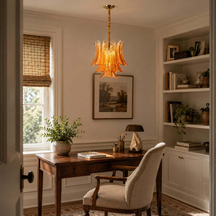 Amber Amvella Chandelier | Amber Murano Glass Dining Room Chandelier