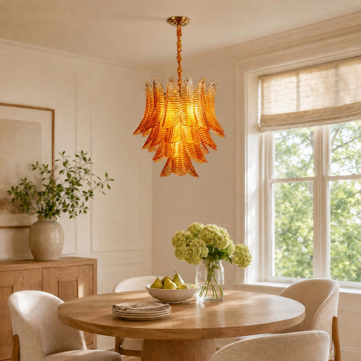 Amber Amvella Chandelier | Amber Murano Glass Dining Room Chandelier