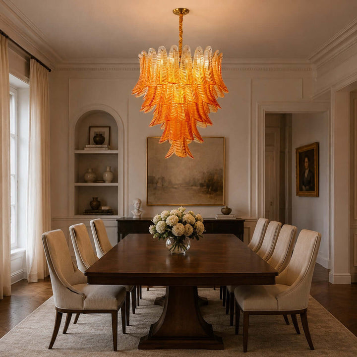 Amber Amvella Chandelier | Amber Murano Glass Dining Room Chandelier