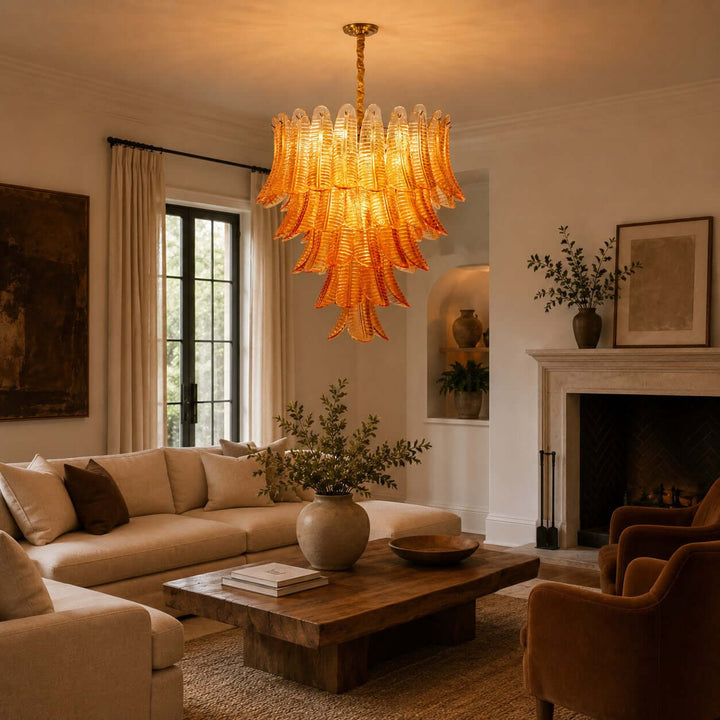 Amber Amvella Chandelier | Amber Murano Glass Dining Room Chandelier