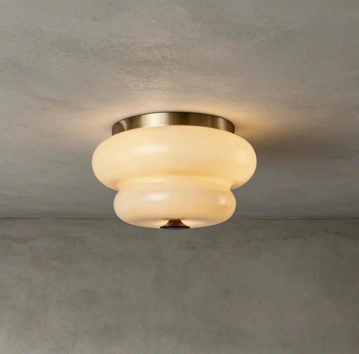 Amorie Flush Mount Light - French Cream Glass Hallway Ceiling Light | Vinlighting