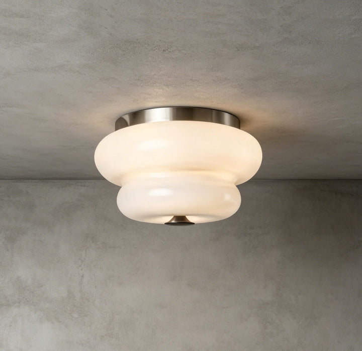 Amorie Flush Mount Light - French Cream Glass Hallway Ceiling Light | Vinlighting