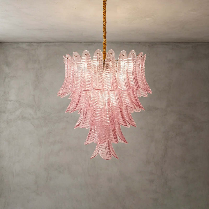 Amvella Chandelier | Pink Murano Glass Dining Room Light Fixture