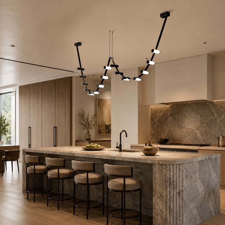 Arclane Chandelier - Modern Leather Art Light for Dining Rooms | Vinlighting