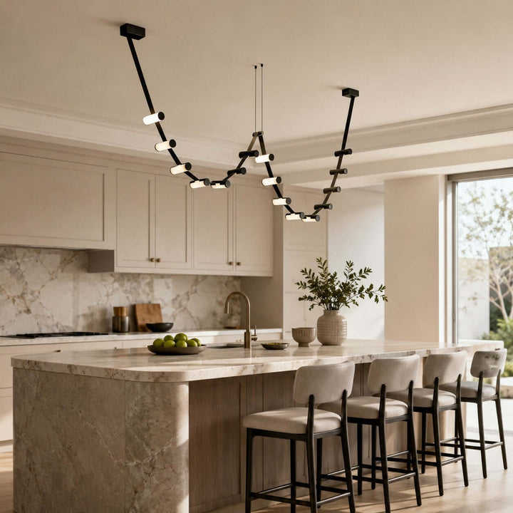 Arclane Chandelier - Modern Leather Art Light for Dining Rooms | Vinlighting