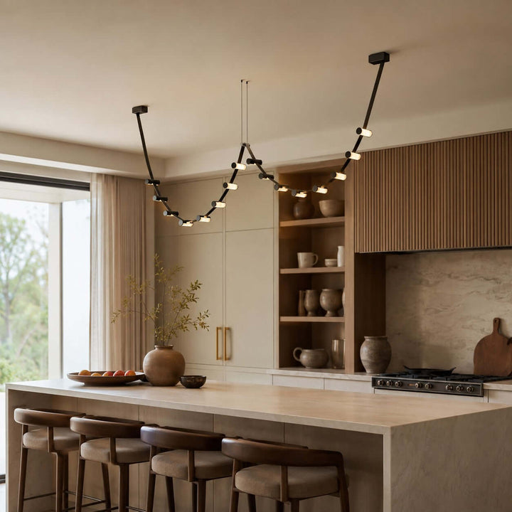 Arclane Chandelier - Modern Leather Art Light for Dining Rooms | Vinlighting