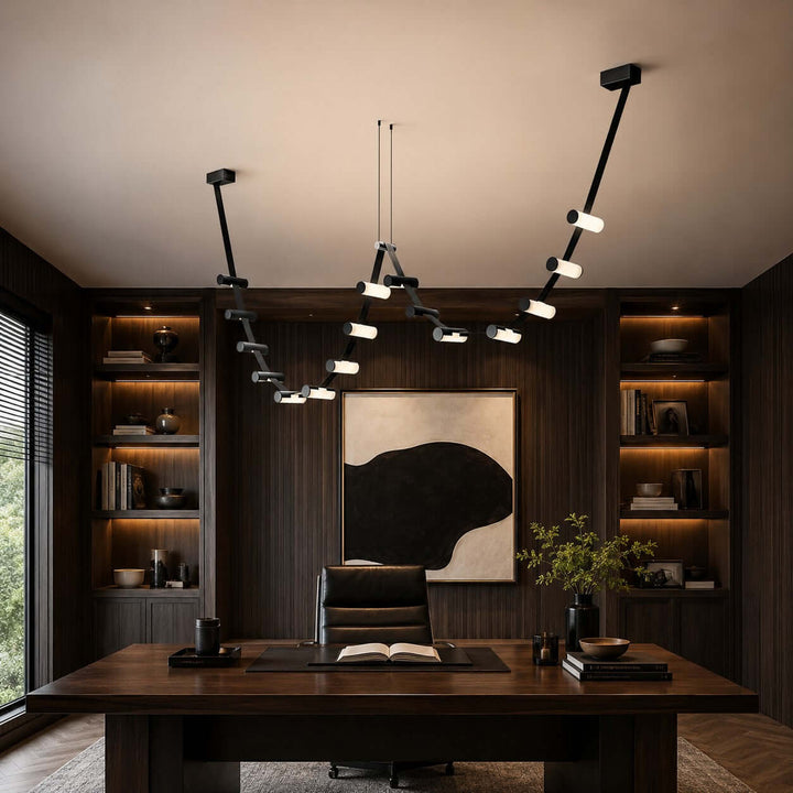 Arclane Chandelier - Modern Leather Art Light for Dining Rooms | Vinlighting