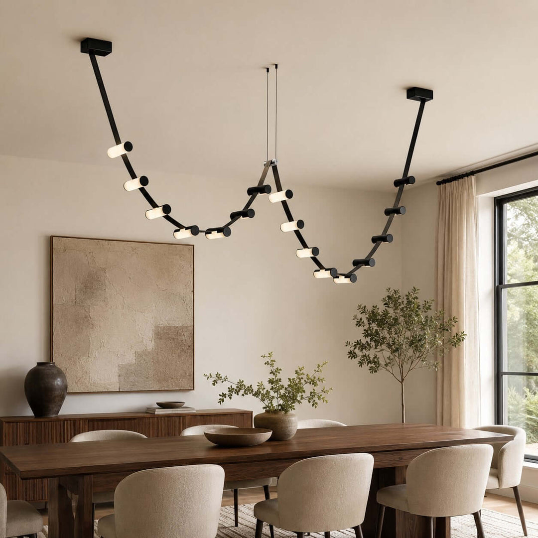 Arclane Chandelier - Modern Leather Art Light for Dining Rooms | Vinlighting