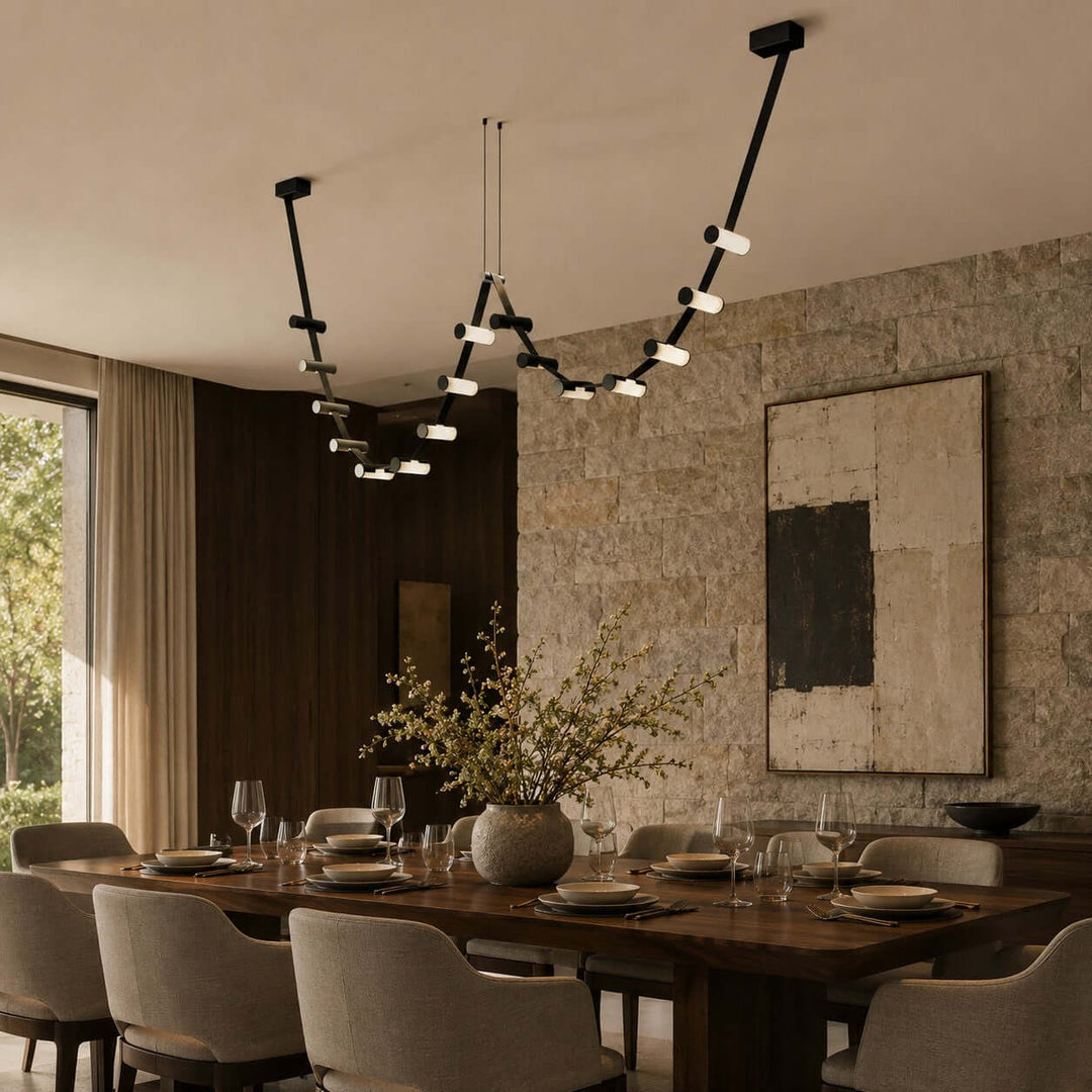 Arclane Chandelier - Modern Leather Art Light for Dining Rooms | Vinlighting