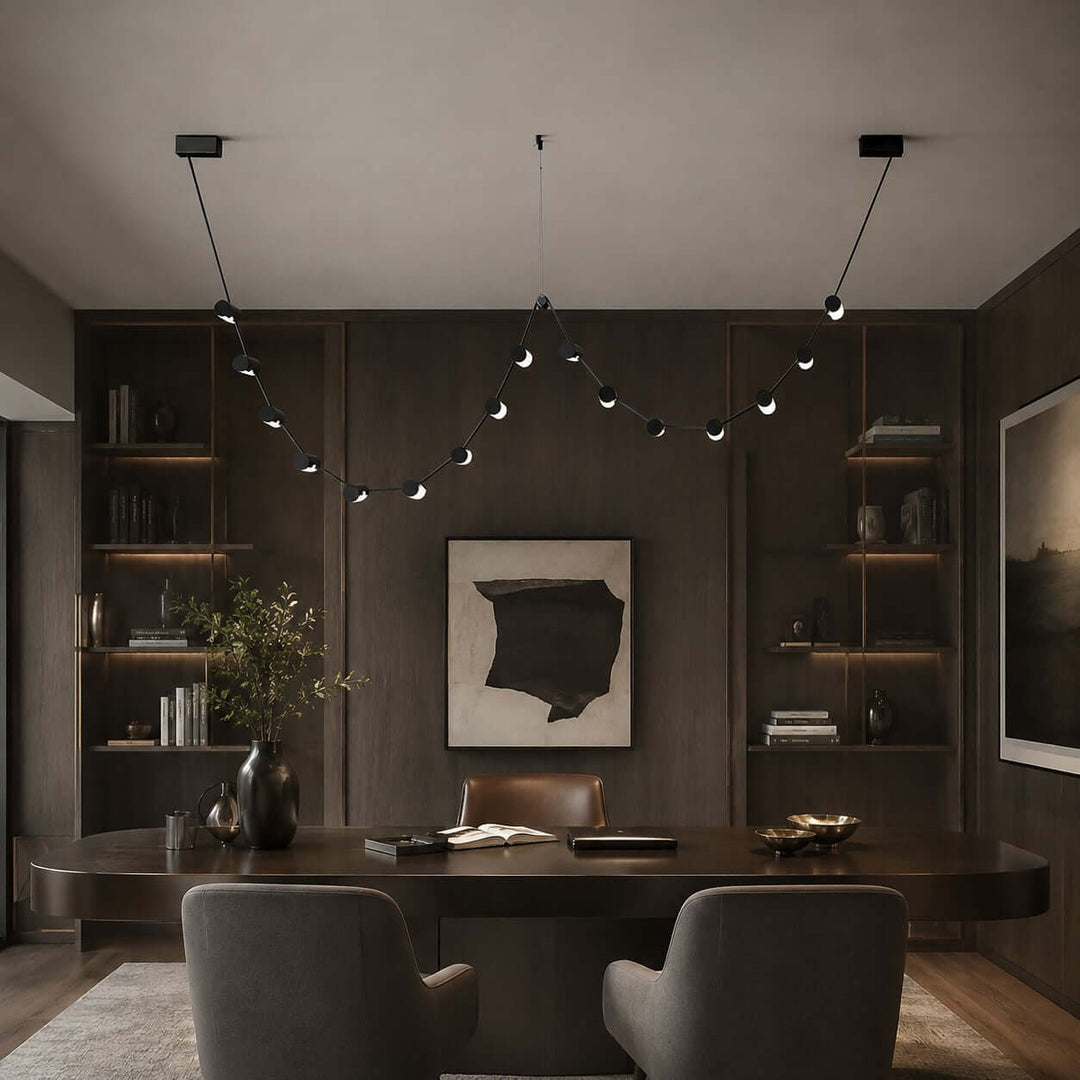 Arclane Chandelier - Modern Leather Art Light for Dining Rooms | Vinlighting
