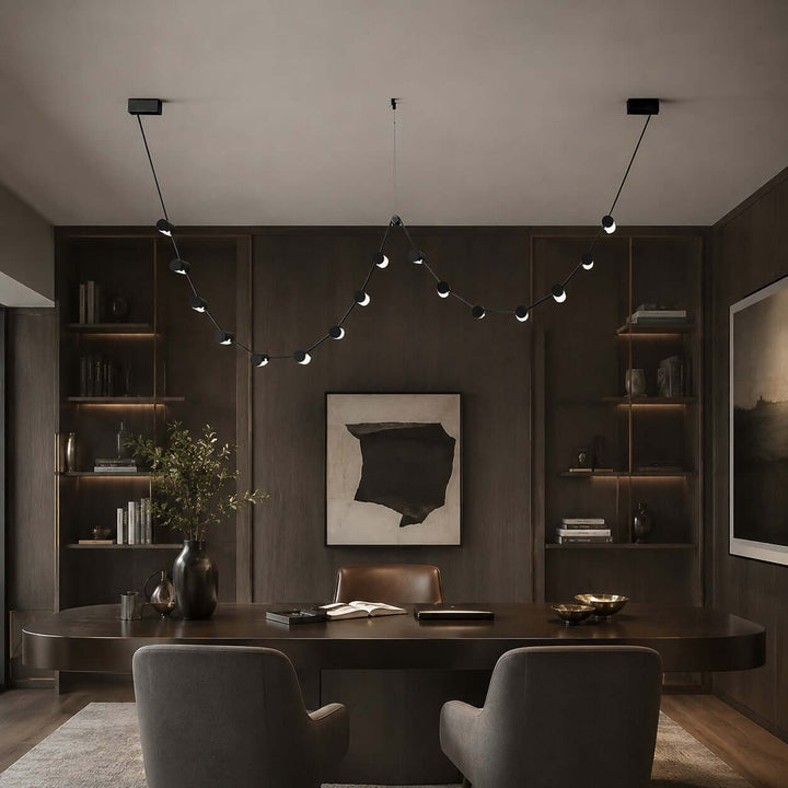 Arclane Chandelier - Modern Leather Art Light for Dining Rooms | Vinlighting