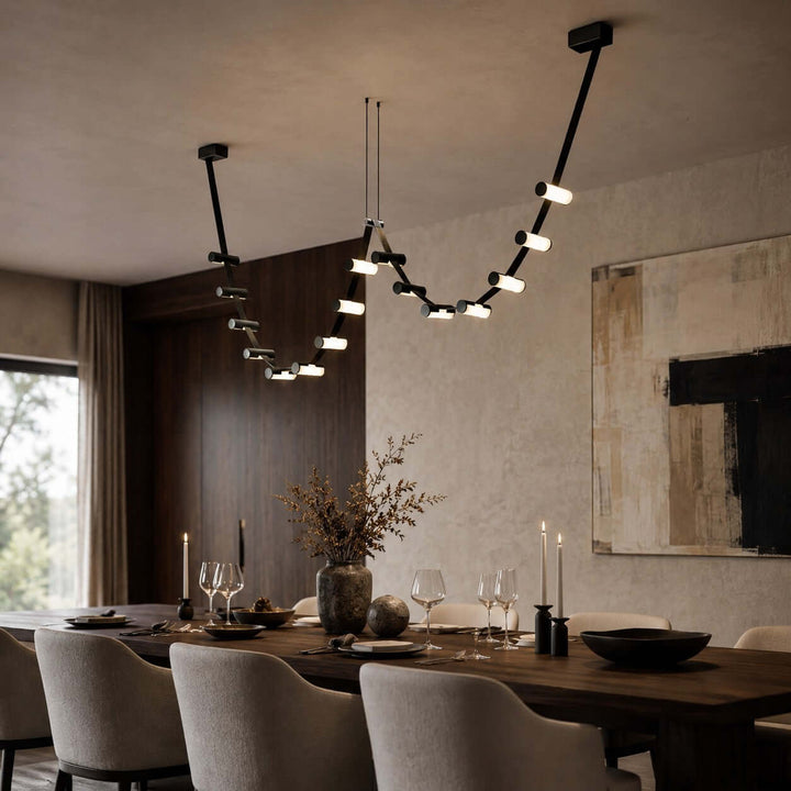 Arclane Chandelier - Modern Leather Art Light for Dining Rooms | Vinlighting