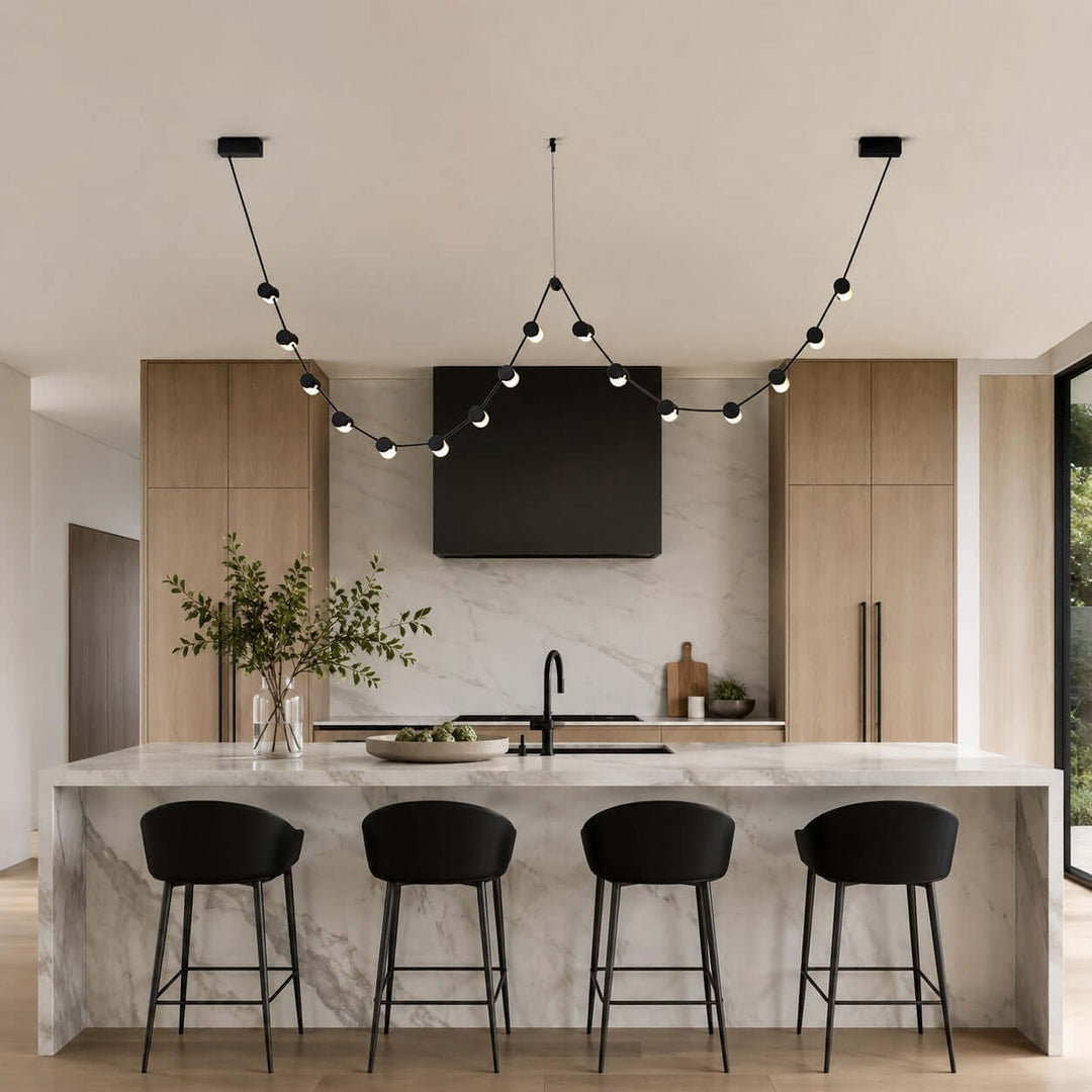 Arclane Chandelier - Modern Leather Art Light for Dining Rooms | Vinlighting