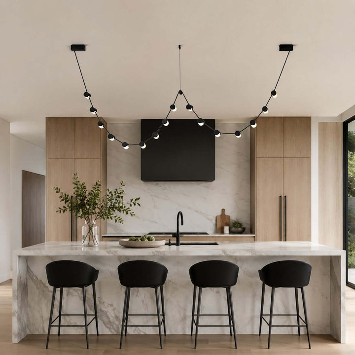 Arclane Chandelier - Modern Leather Art Light for Dining Rooms | Vinlighting