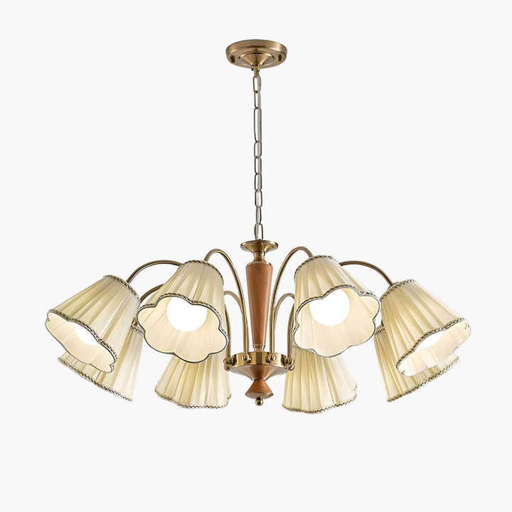 Ardelyn Chandelier – Contemporary Fabric and Wood Bedroom Light