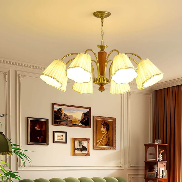 Ardelyn Chandelier – Contemporary Fabric and Wood Bedroom Light