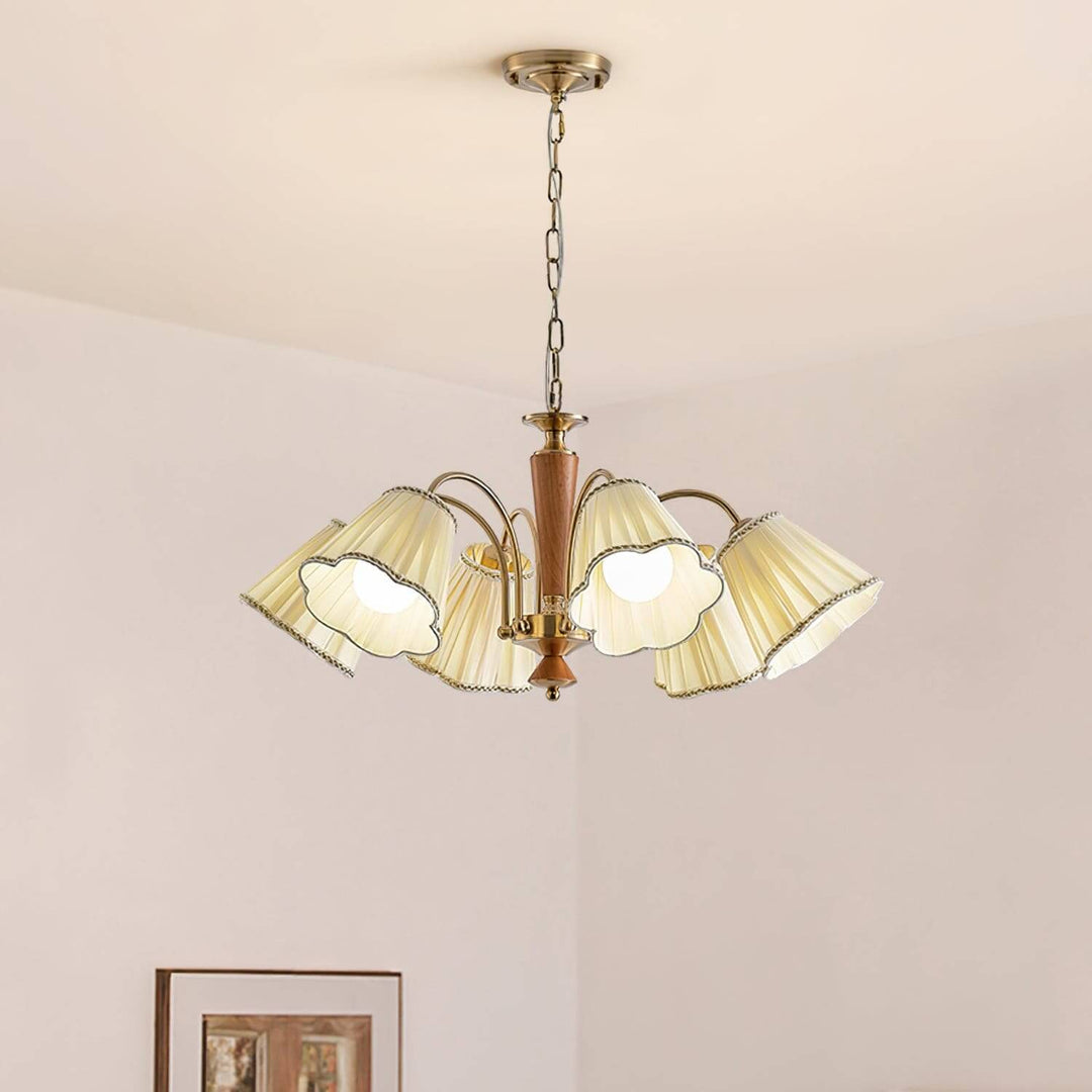 Ardelyn Chandelier – Contemporary Fabric and Wood Bedroom Light