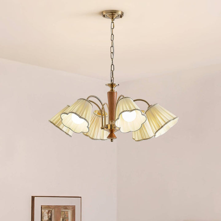 Ardelyn Chandelier – Contemporary Fabric and Wood Bedroom Light