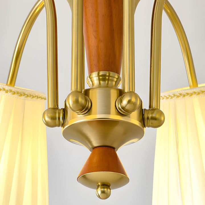 Ardelyn Chandelier – Contemporary Fabric and Wood Bedroom Light