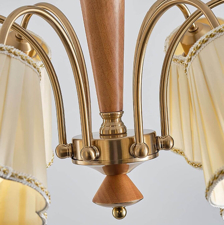 Ardelyn Chandelier – Contemporary Fabric and Wood Bedroom Light