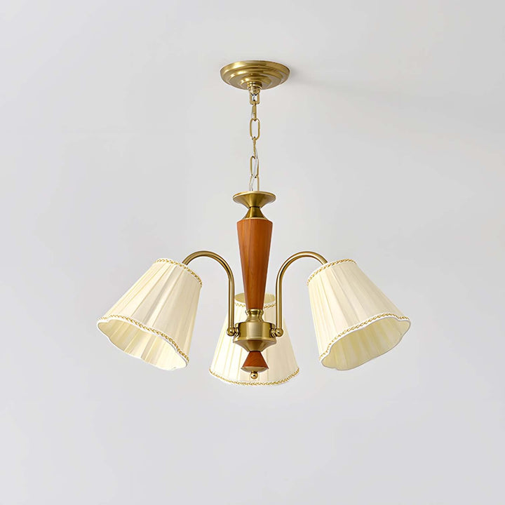 Ardelyn Chandelier – Contemporary Fabric and Wood Bedroom Light