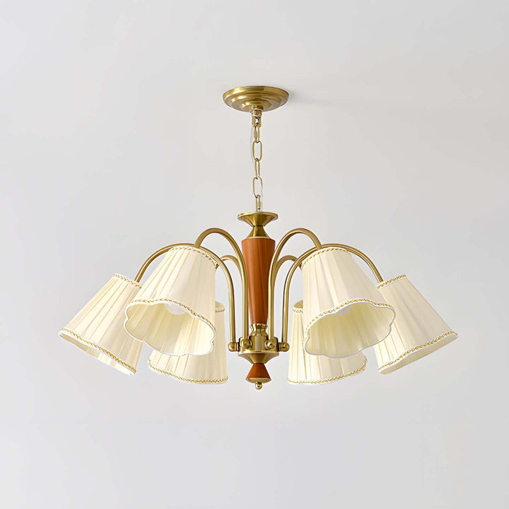 Ardelyn Chandelier – Contemporary Fabric and Wood Bedroom Light