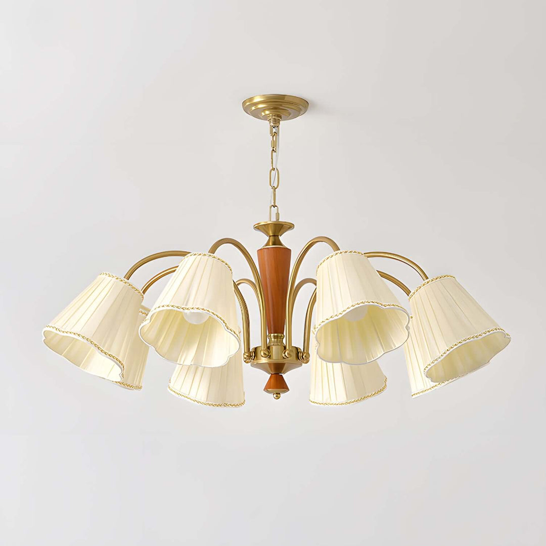 Ardelyn Chandelier – Contemporary Fabric and Wood Bedroom Light