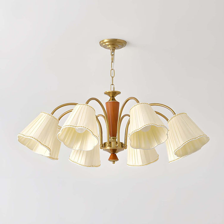 Ardelyn Chandelier – Contemporary Fabric and Wood Bedroom Light