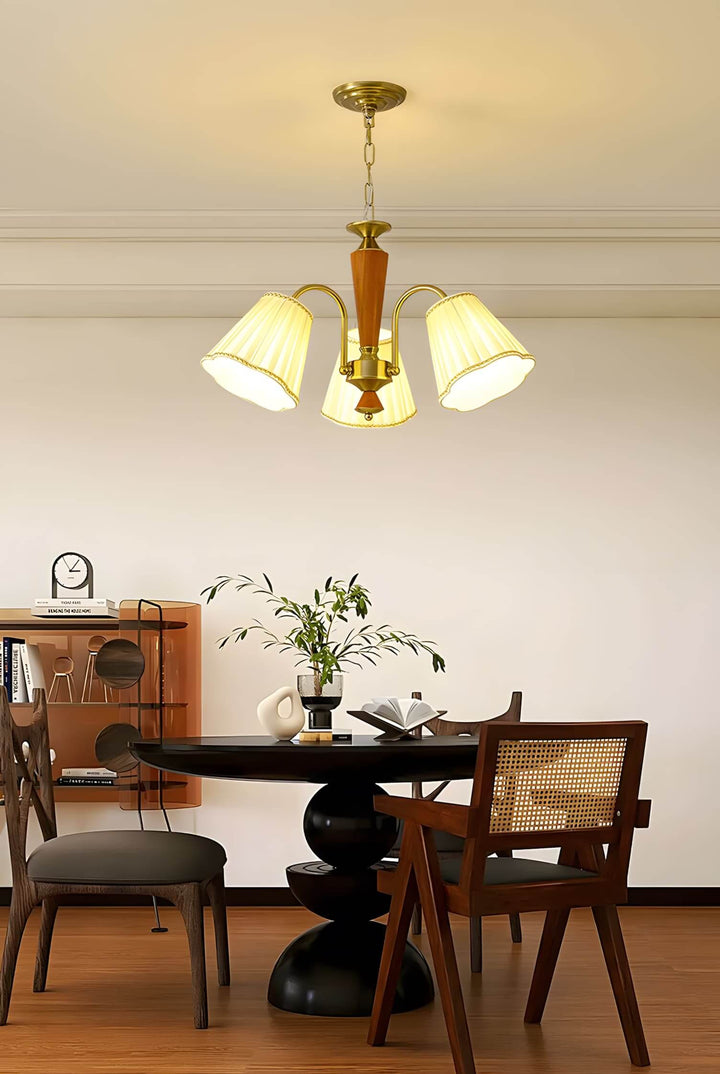 Ardelyn Chandelier – Contemporary Fabric and Wood Bedroom Light