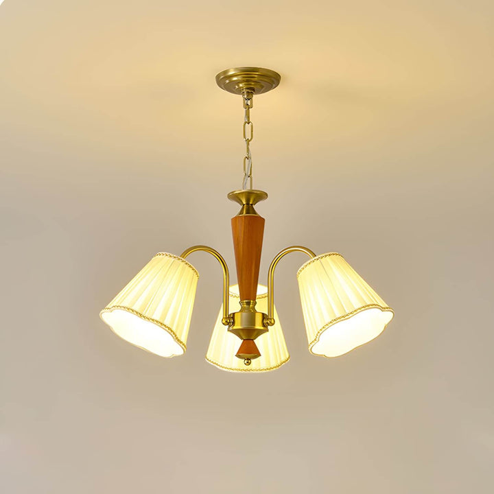 Ardelyn Chandelier – Contemporary Fabric and Wood Bedroom Light