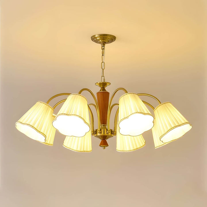 Ardelyn Chandelier – Contemporary Fabric and Wood Bedroom Light