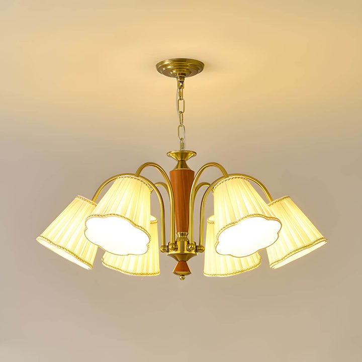 Ardelyn Chandelier – Contemporary Fabric and Wood Bedroom Light