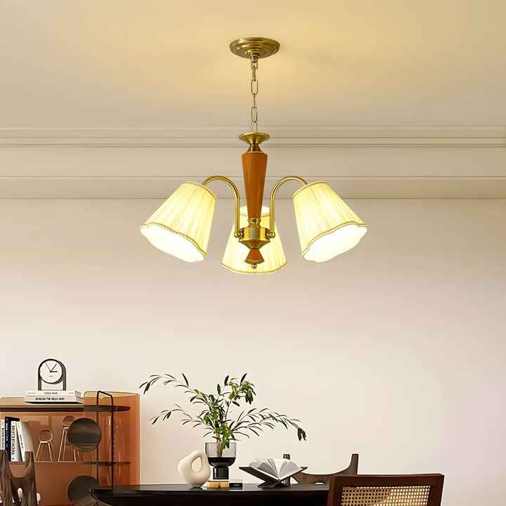 Ardelyn Chandelier – Contemporary Fabric and Wood Bedroom Light