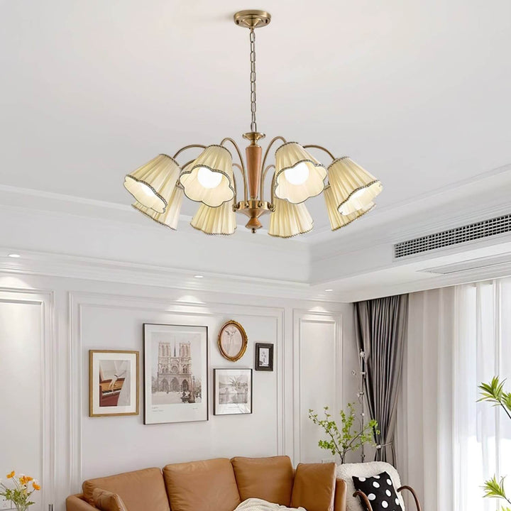 Ardelyn Chandelier – Contemporary Fabric and Wood Bedroom Light