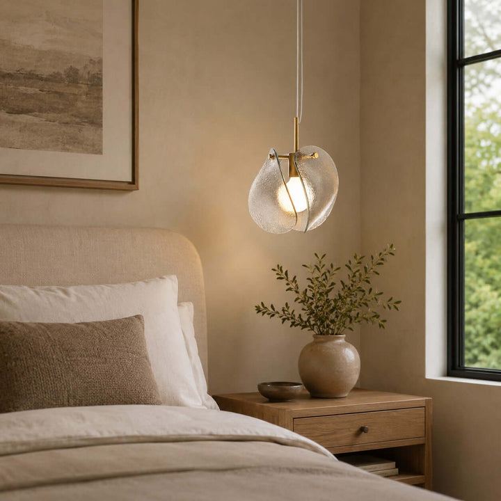 Small Smoked Glass Pendant Light for Kitchen Island Use