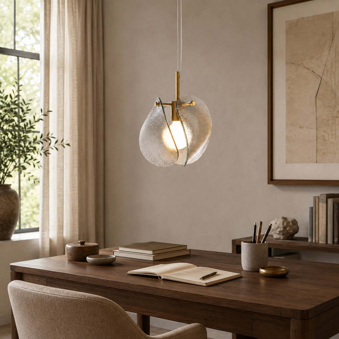 Small Smoked Glass Pendant Light for Kitchen Island Use