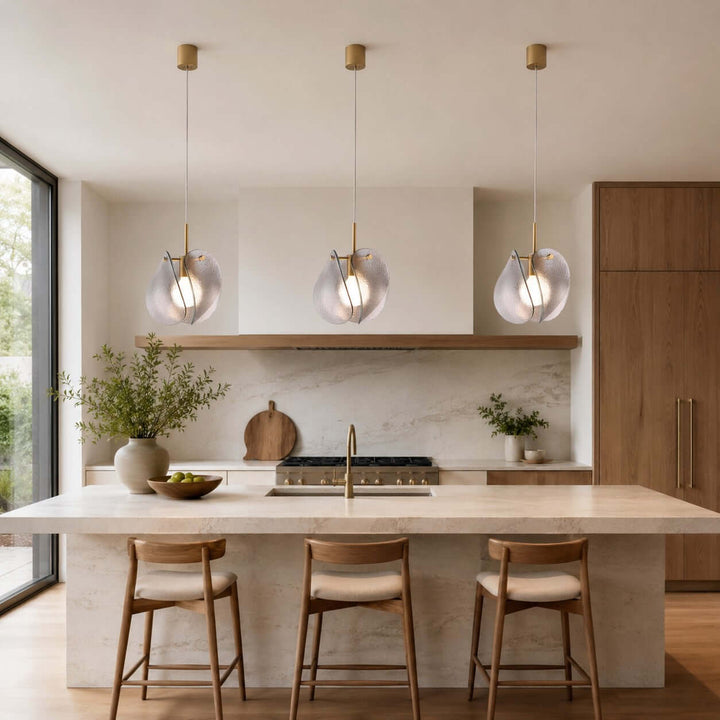 Small Smoked Glass Pendant Light for Kitchen Island Use
