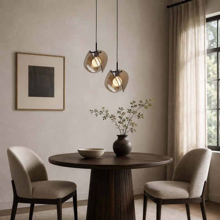 Small Smoked Glass Pendant Light for Kitchen Island Use