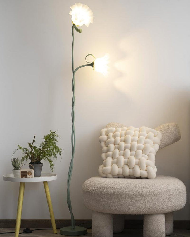 Art Deco Green Flower Floor Lamp for Living Room or Cute Bedroom Decor | Vinlighting | Vinlighting