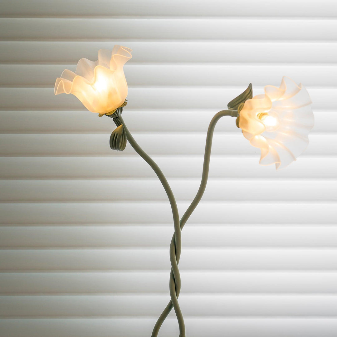 Art Deco Green Flower Floor Lamp for Living Room or Cute Bedroom Decor | Vinlighting | Vinlighting