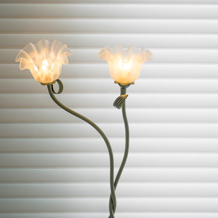 Art Deco Green Flower Floor Lamp for Living Room or Cute Bedroom Decor | Vinlighting | Vinlighting