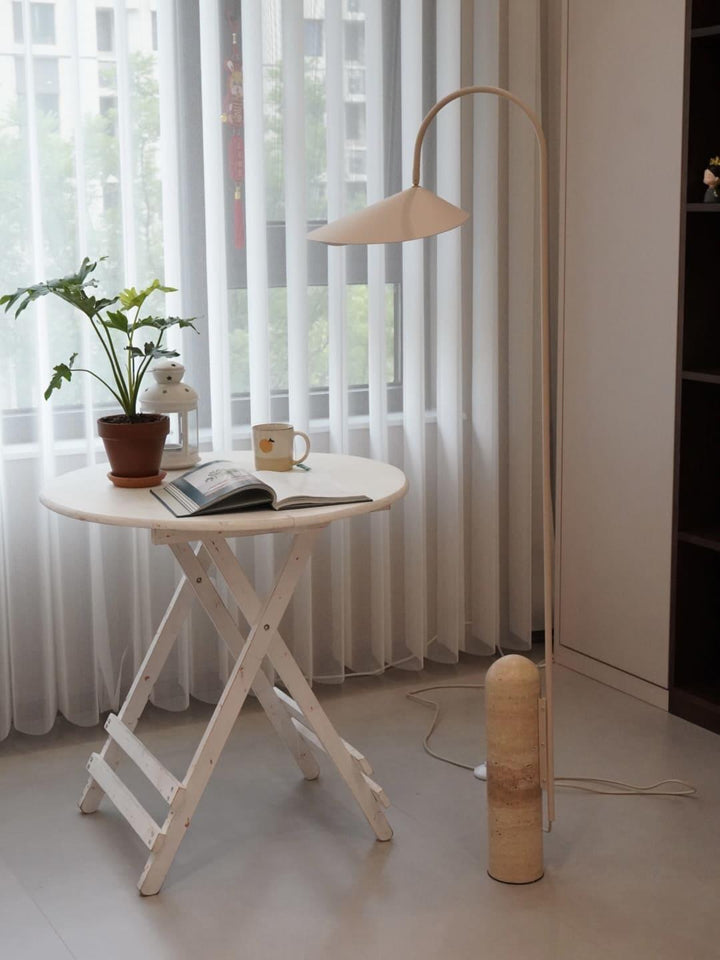 Arum Floor Lamp | Minimalist Art Deco Lighting with Black Marble Base | Vinlighting | Vinlighting