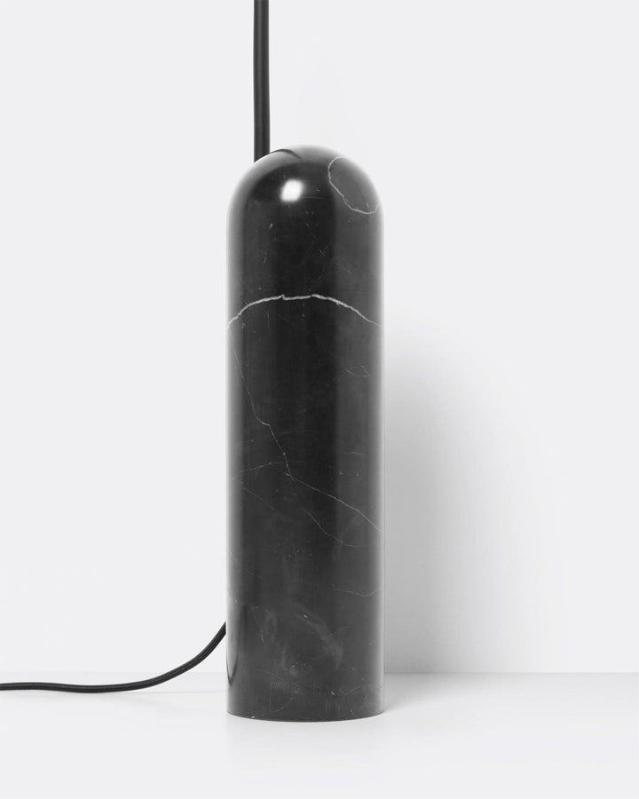 Arum Floor Lamp | Minimalist Art Deco Lighting with Black Marble Base | Vinlighting | Vinlighting