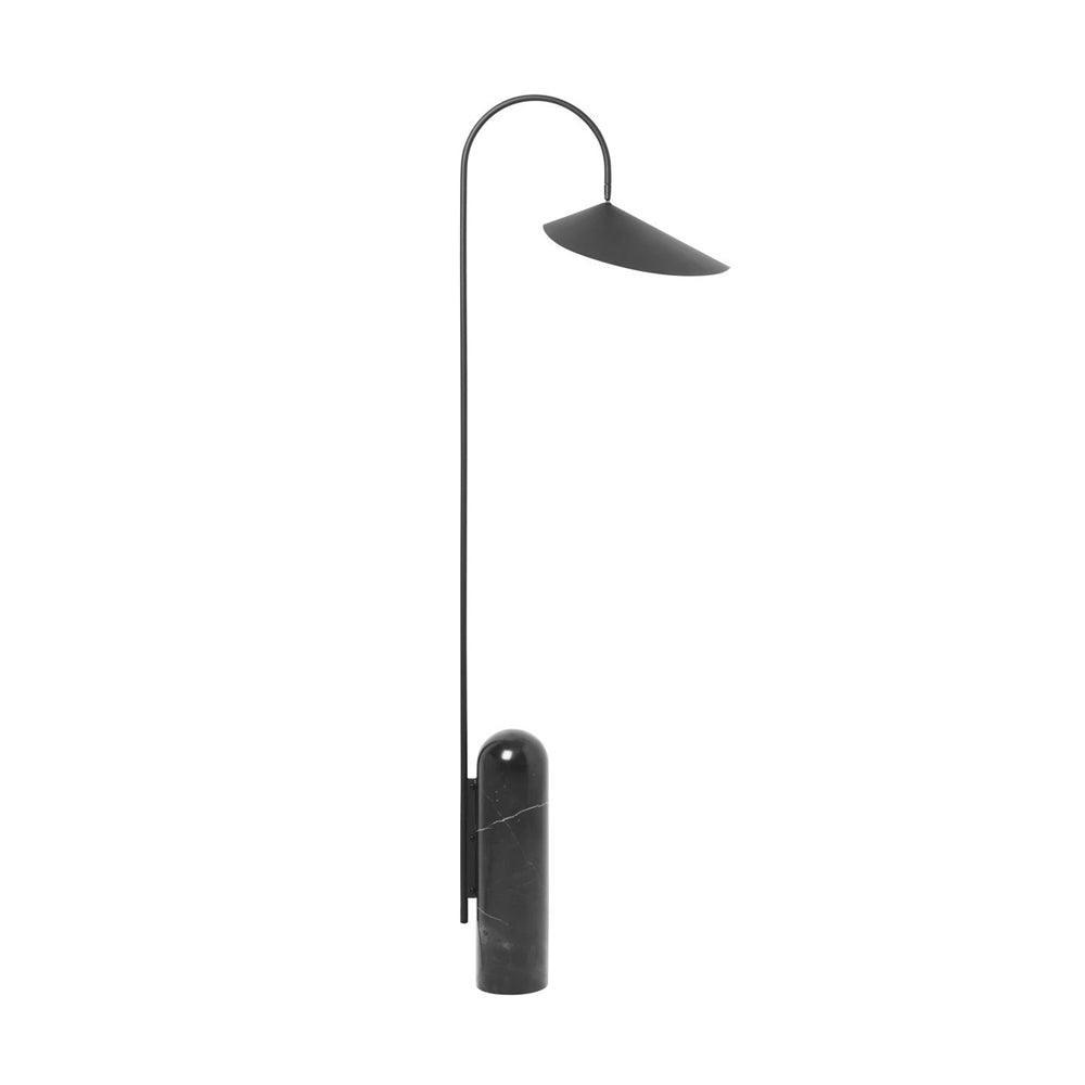 Arum Floor Lamp | Minimalist Art Deco Lighting with Black Marble Base | Vinlighting | Vinlighting